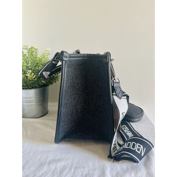 Steve Madden Black Denim Bwebber Crossbody Satchel w/ Coin Pouch NWT - Picture 11 of 12